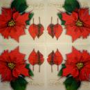 085 Christmas Flowers - 3-ply (cream/Edge grün) - Ihr